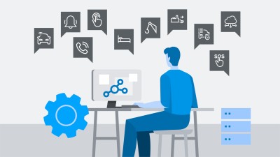 Illustration: person is sitting in front of a screen